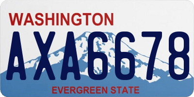 WA license plate AXA6678
