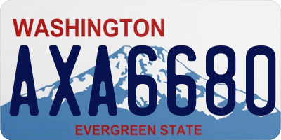 WA license plate AXA6680