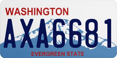 WA license plate AXA6681