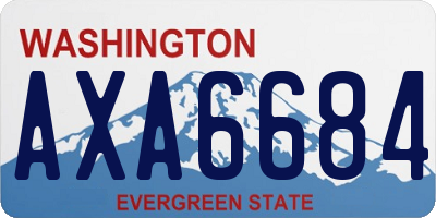 WA license plate AXA6684