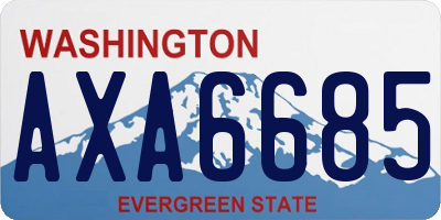 WA license plate AXA6685