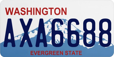 WA license plate AXA6688