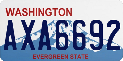 WA license plate AXA6692