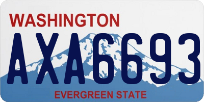 WA license plate AXA6693