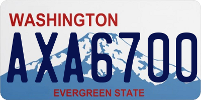 WA license plate AXA6700