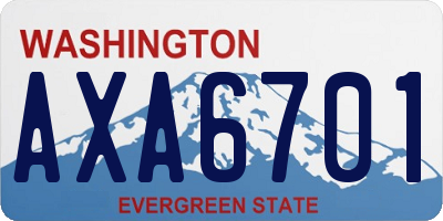 WA license plate AXA6701