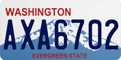 WA license plate AXA6702