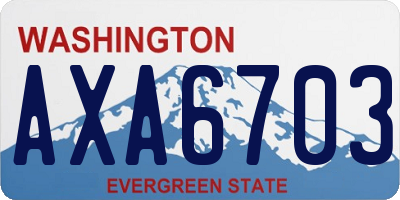 WA license plate AXA6703