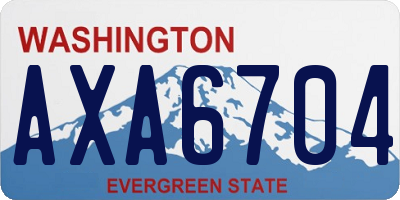 WA license plate AXA6704