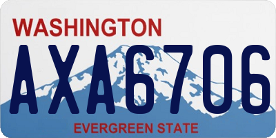 WA license plate AXA6706