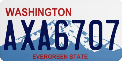 WA license plate AXA6707