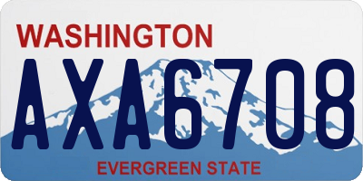 WA license plate AXA6708