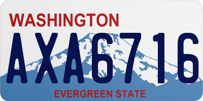 WA license plate AXA6716