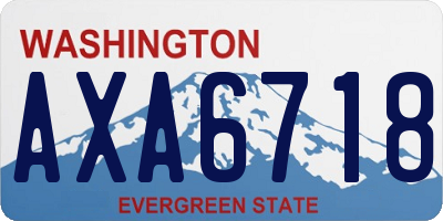 WA license plate AXA6718