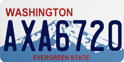 WA license plate AXA6720