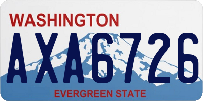 WA license plate AXA6726