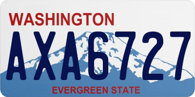 WA license plate AXA6727