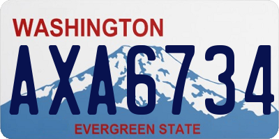 WA license plate AXA6734