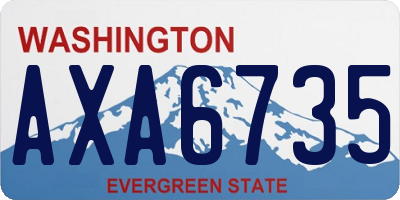 WA license plate AXA6735