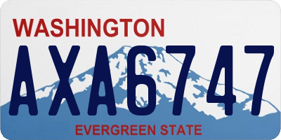 WA license plate AXA6747
