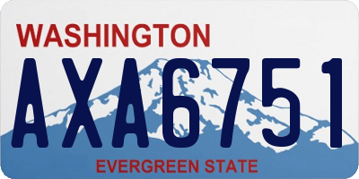 WA license plate AXA6751