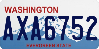 WA license plate AXA6752