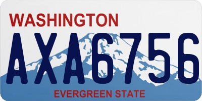 WA license plate AXA6756