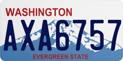 WA license plate AXA6757