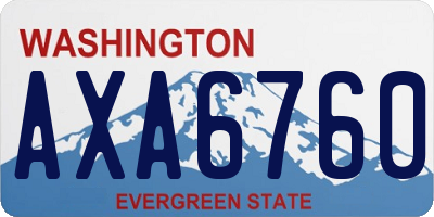 WA license plate AXA6760