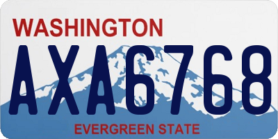 WA license plate AXA6768