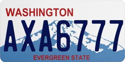 WA license plate AXA6777
