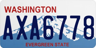WA license plate AXA6778