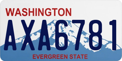 WA license plate AXA6781