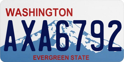 WA license plate AXA6792