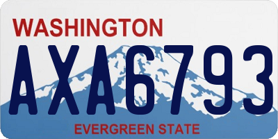 WA license plate AXA6793