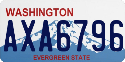 WA license plate AXA6796