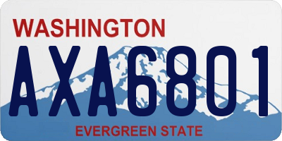 WA license plate AXA6801