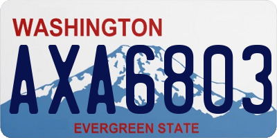 WA license plate AXA6803