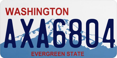 WA license plate AXA6804