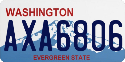 WA license plate AXA6806