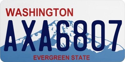 WA license plate AXA6807