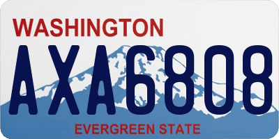 WA license plate AXA6808