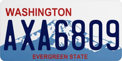 WA license plate AXA6809