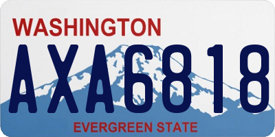 WA license plate AXA6818