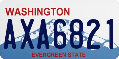 WA license plate AXA6821