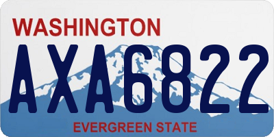 WA license plate AXA6822