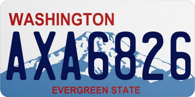 WA license plate AXA6826