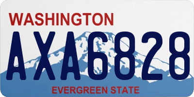 WA license plate AXA6828