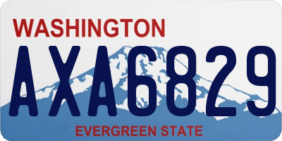 WA license plate AXA6829