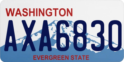WA license plate AXA6830